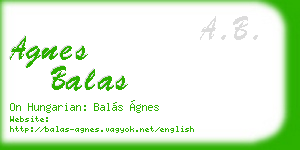 agnes balas business card