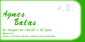 agnes balas business card